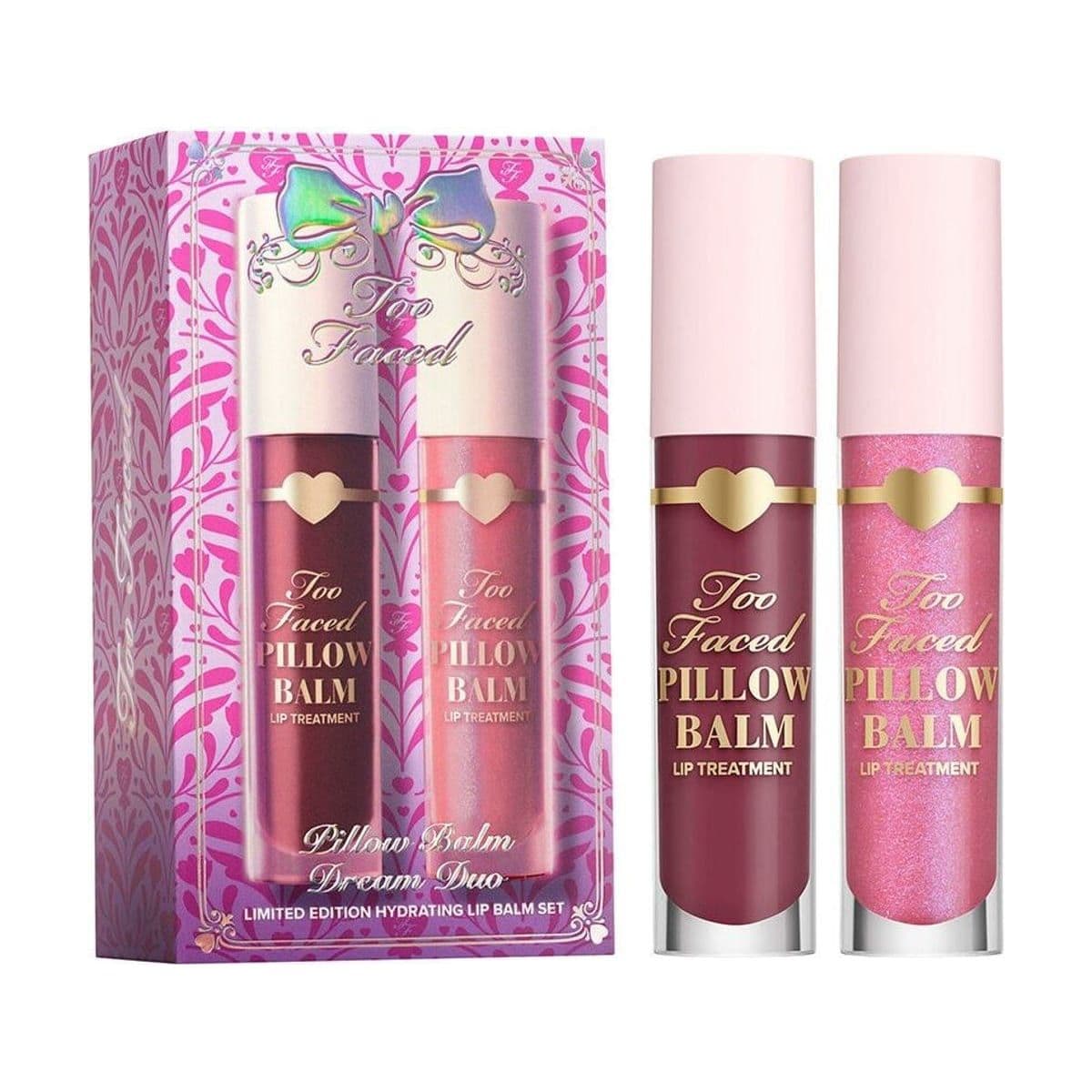 Embalagem de Kit Lip Balm Too Faced Pillow Balm Dream Duo