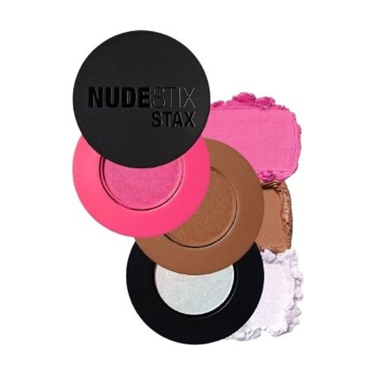 Embalagem de Kit Blush e Iluminador Nudestix Sunpink Glow Stax