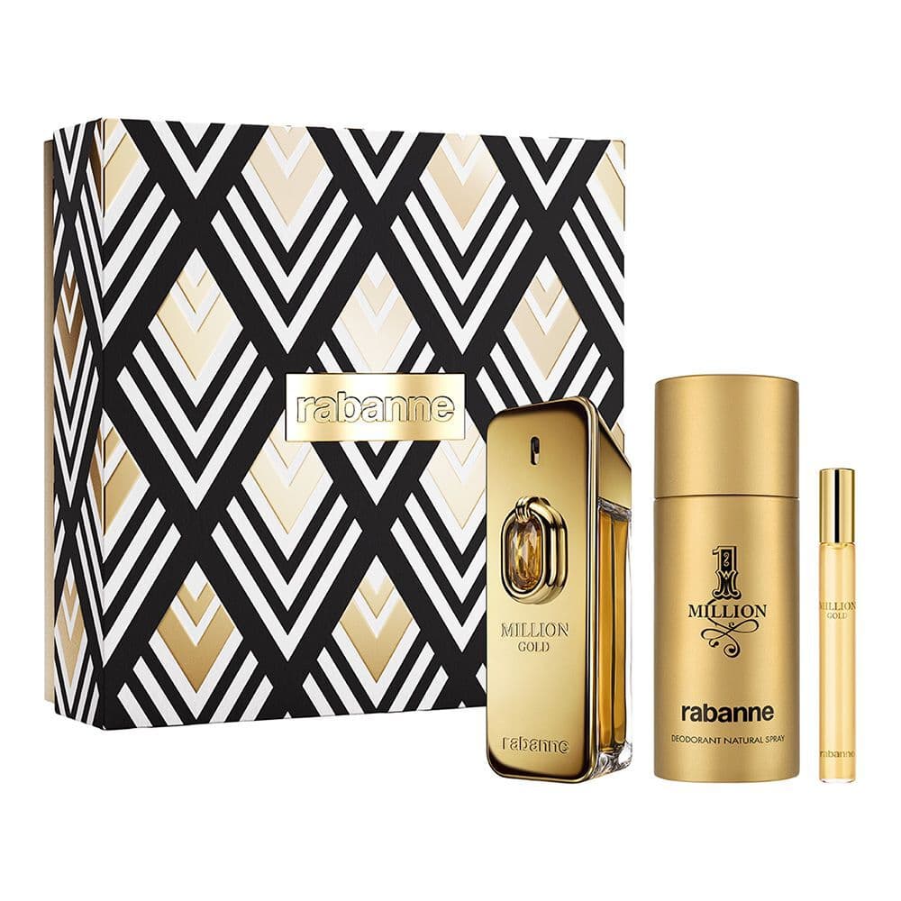 Embalagem de Kit Coffret Rabanne Million Gold Elixir Masculino Eau de Parfum Intense