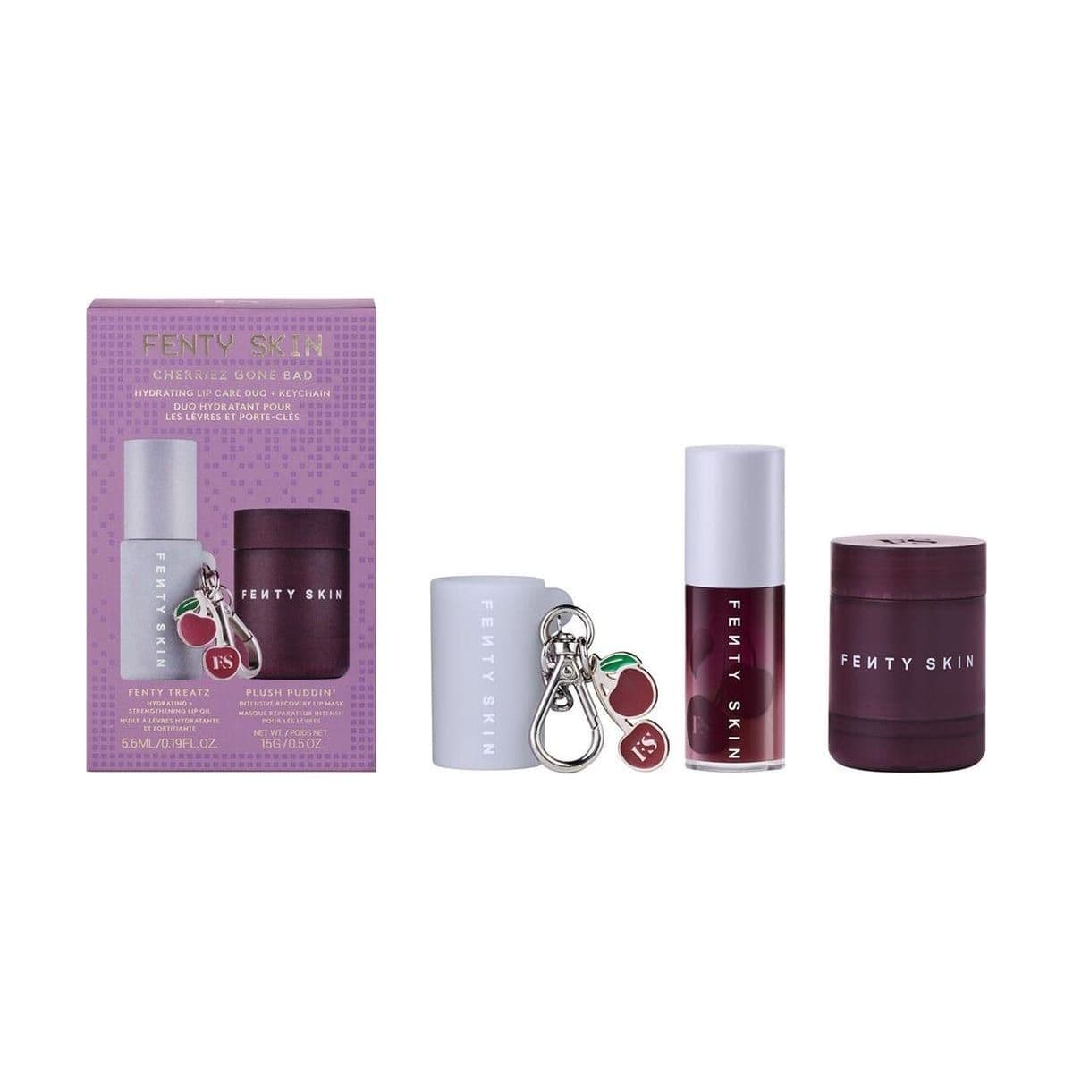 Embalagem de Kit Labial Fenty Skin Le Sweet Cherriez Collection Black Cherry