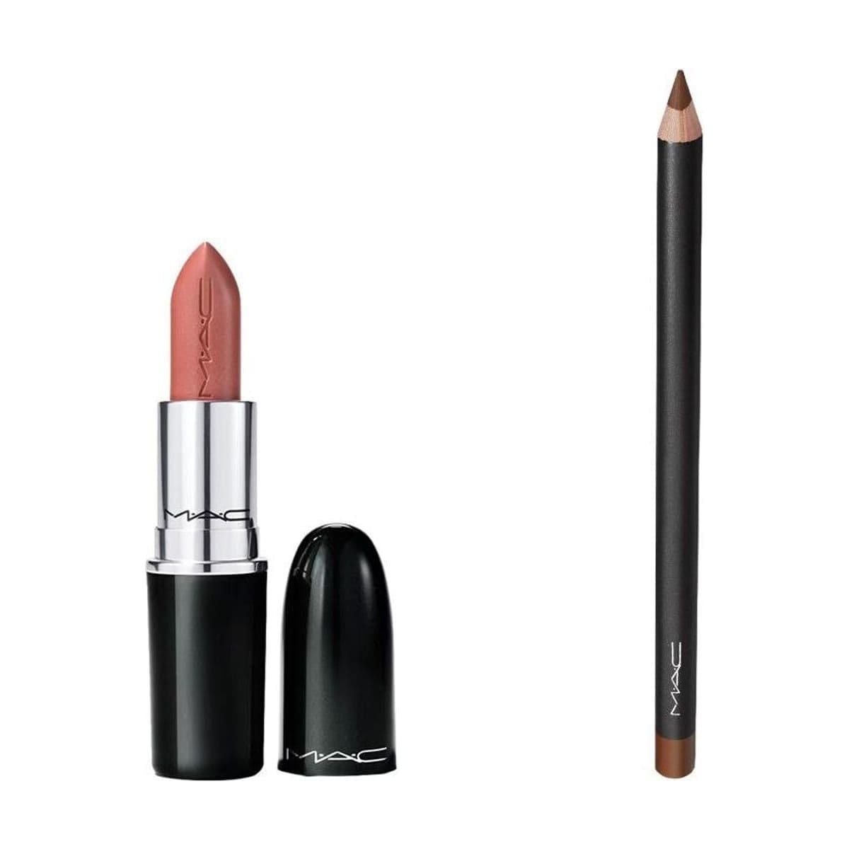 Embalagem de Kit Lip Moment Mac Lustreglass e Lip Pencil