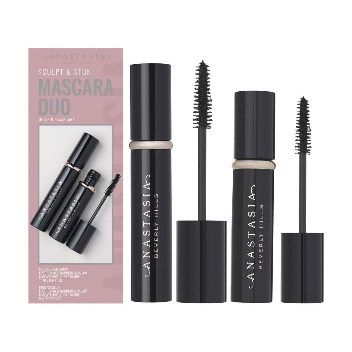 Embalagem de Kit de máscaras de cílios Anastasia Sculpt And Stun Mascara