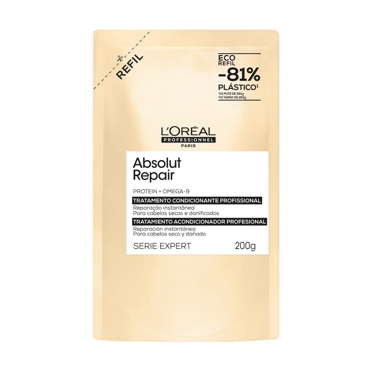 Embalagem de Máscara Reparadora L'Oréal Professionnel Absolut Repair Serie Expert Refil