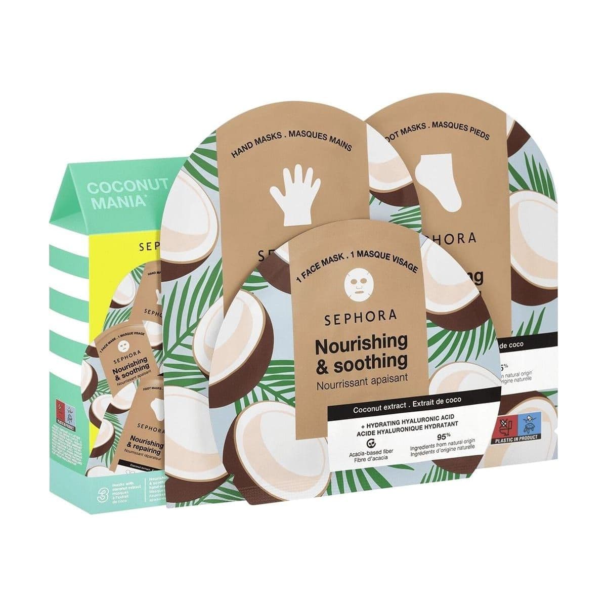 Embalagem de Kit de Máscaras Sephora Collection Coconut Mania