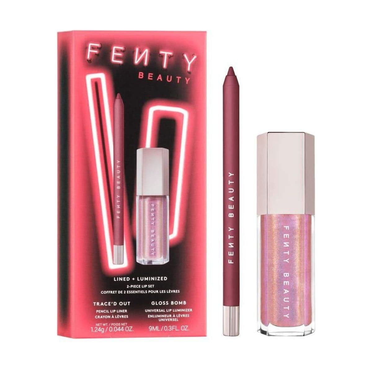 Embalagem de Kit Labial Fenty Beauty Lined + Luminized