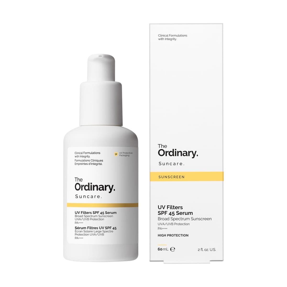 Embalagem de Protetor Solar FPS 45 The Ordinary UV Filters Serum