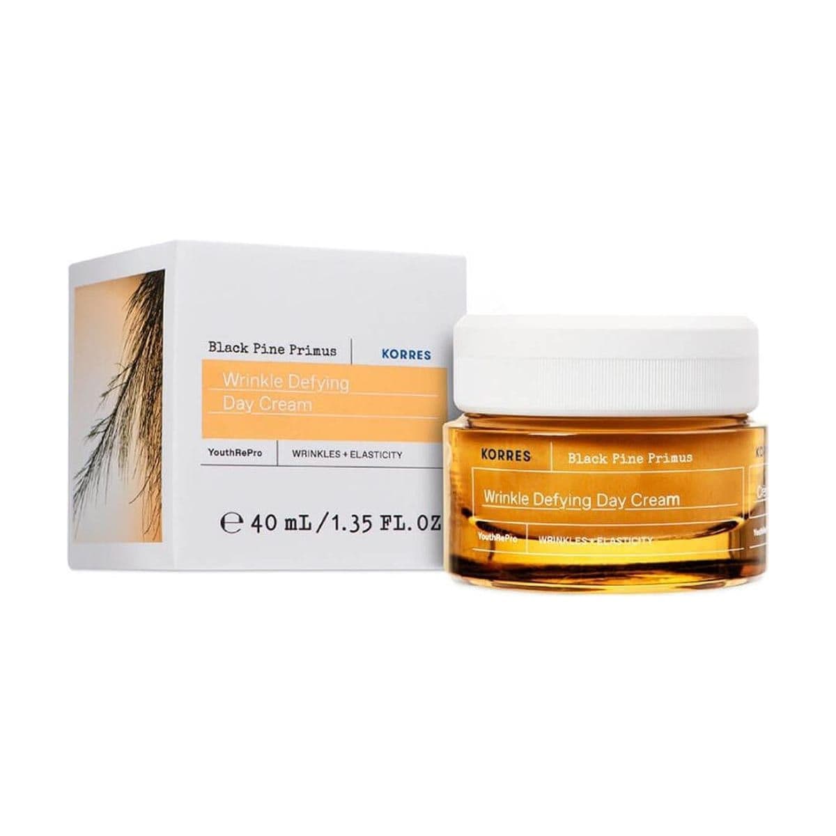 Embalagem de Creme Facial Firmador Korres Black Pine Primus
