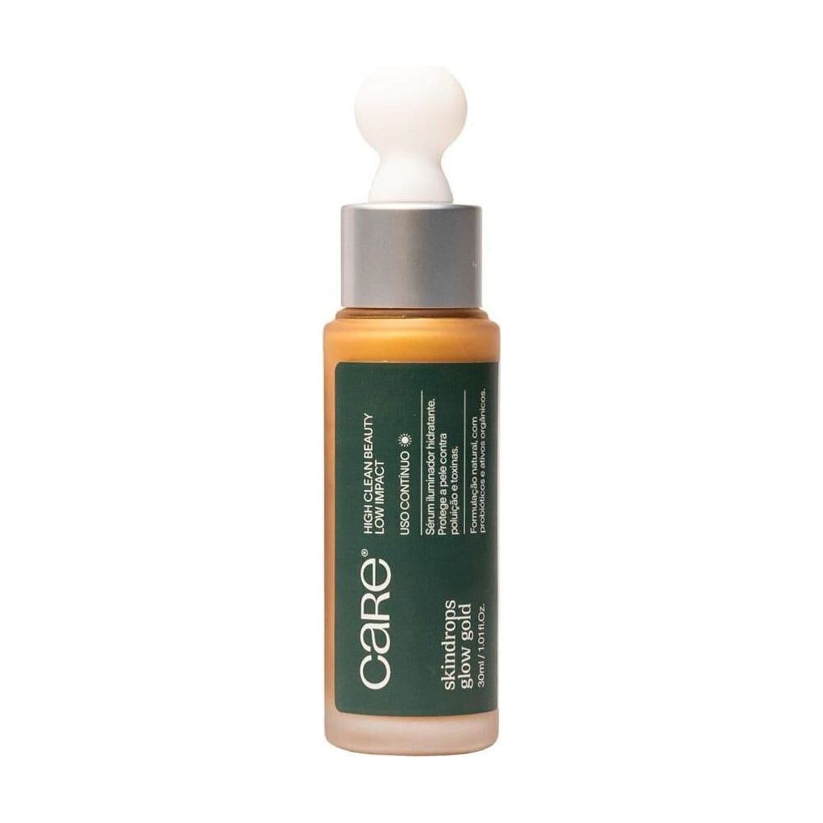 Embalagem de Sérum Hidratante e Iluminador Care Natural Beauty Skindrops Glow Gold