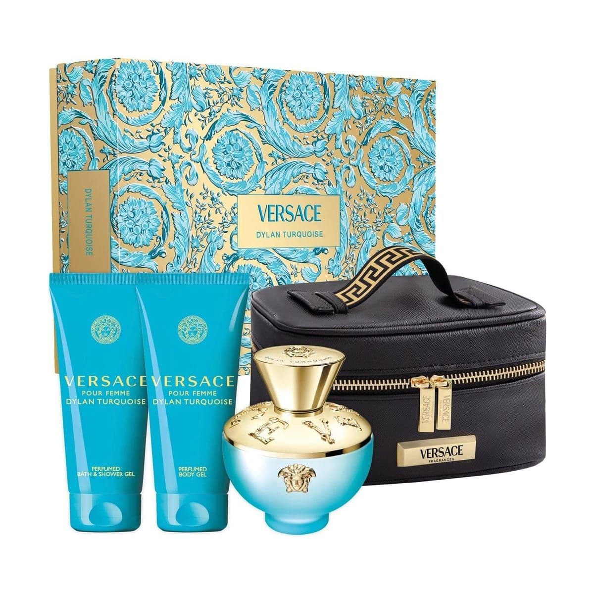 Embalagem de Kit Coffret Versace Dylan Turquoise Feminino Eau De Toilette