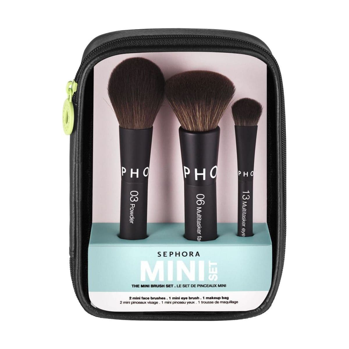 Embalagem de Mini Kit de Pincéis Rosto e Olhos Sephora Collection Essential Set