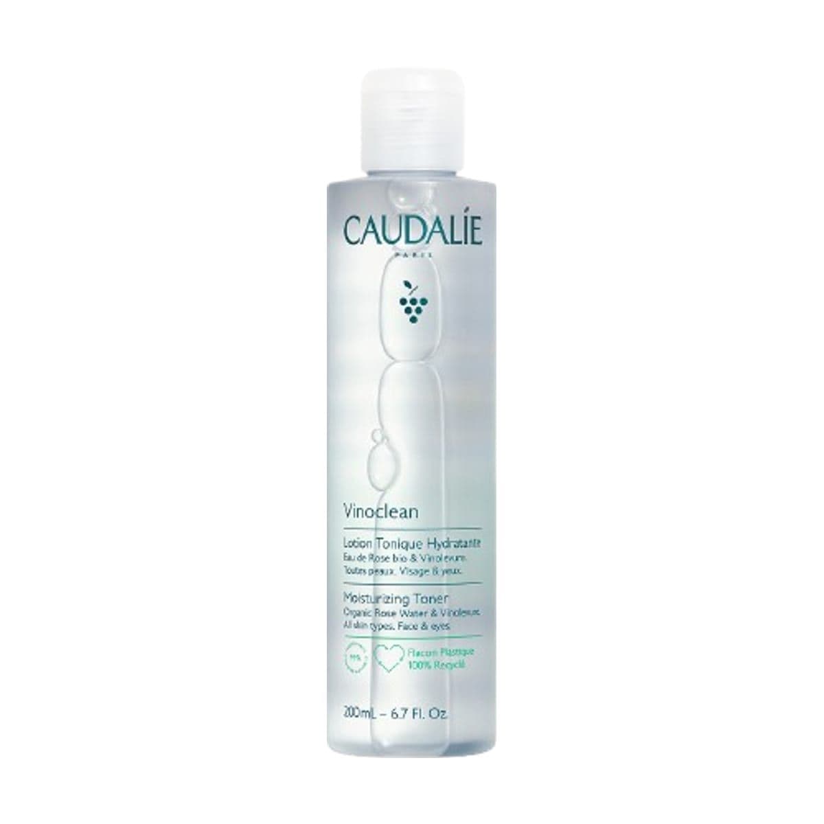 Embalagem de Tônico Hidratante Caudalie Vinoclean com Água de Rosas