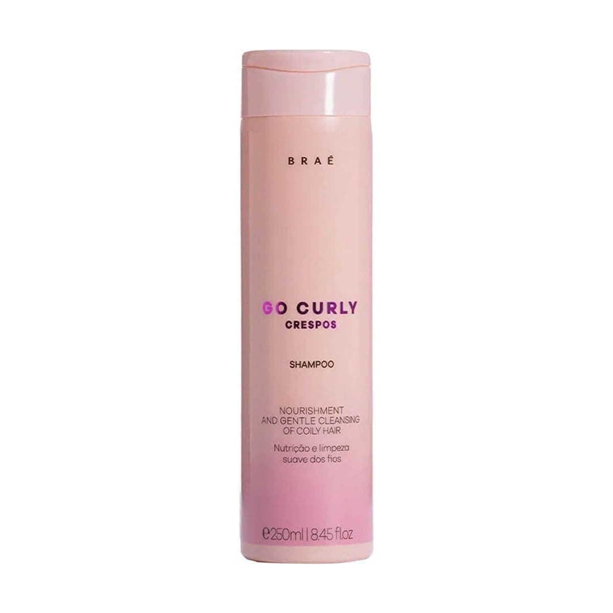 Embalagem de Shampoo Braé Go Curly Crespos