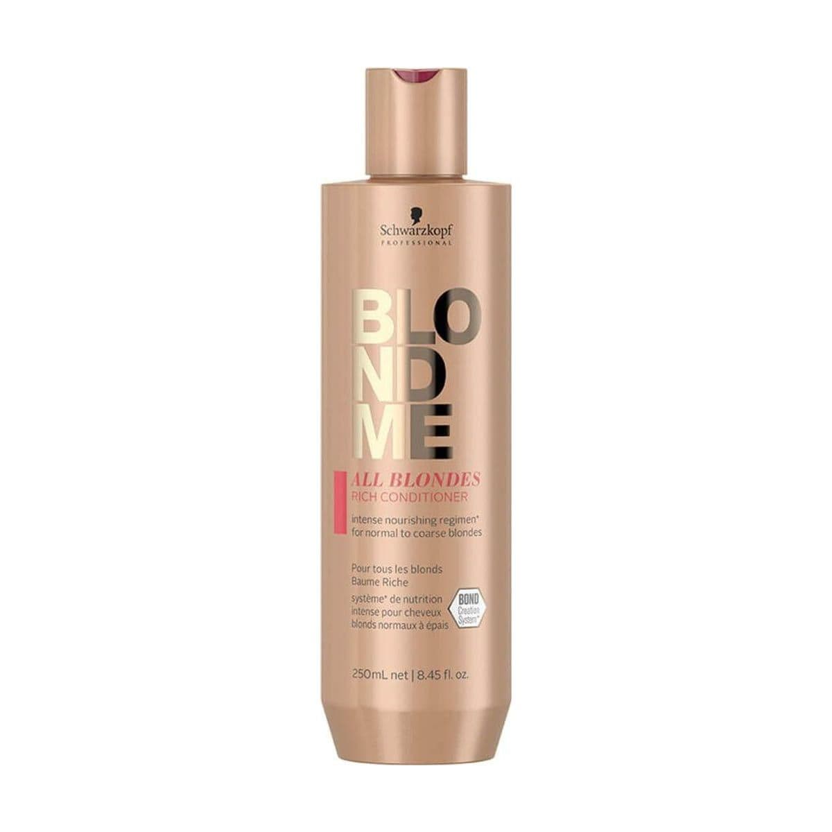 Embalagem de Condicionador Schwarzkopf Blonde Me All Blondes Rich