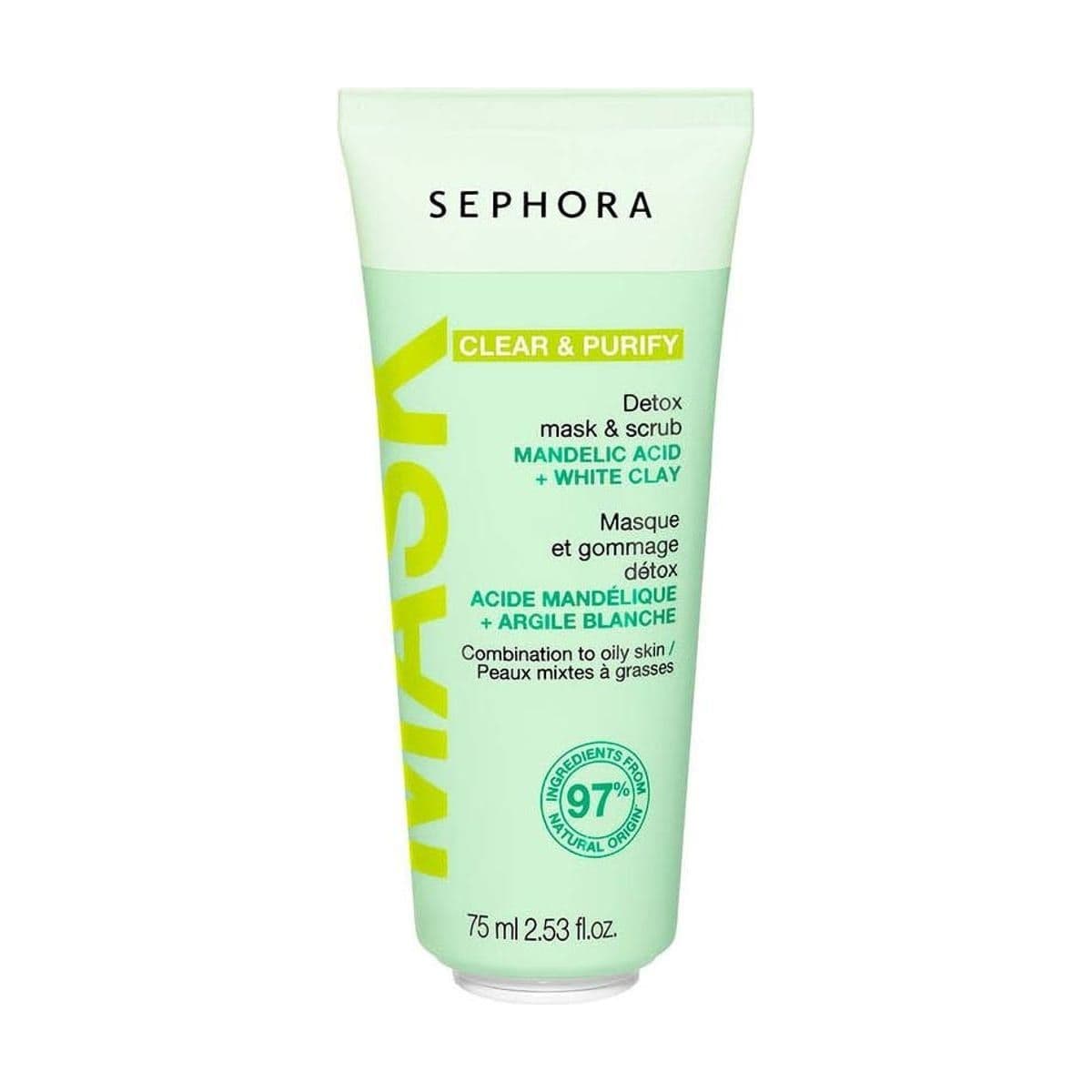 Embalagem de Máscara Purificante e Esfoliante 2 em 1 Sephora Collection Clear & Purify