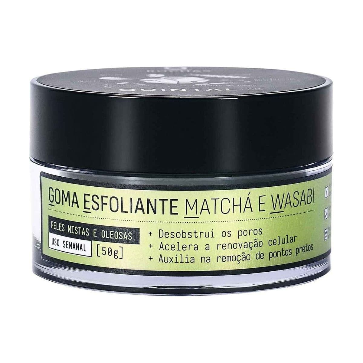 Embalagem de Goma Esfoliante Facial Quintal Matcha e Wasabi