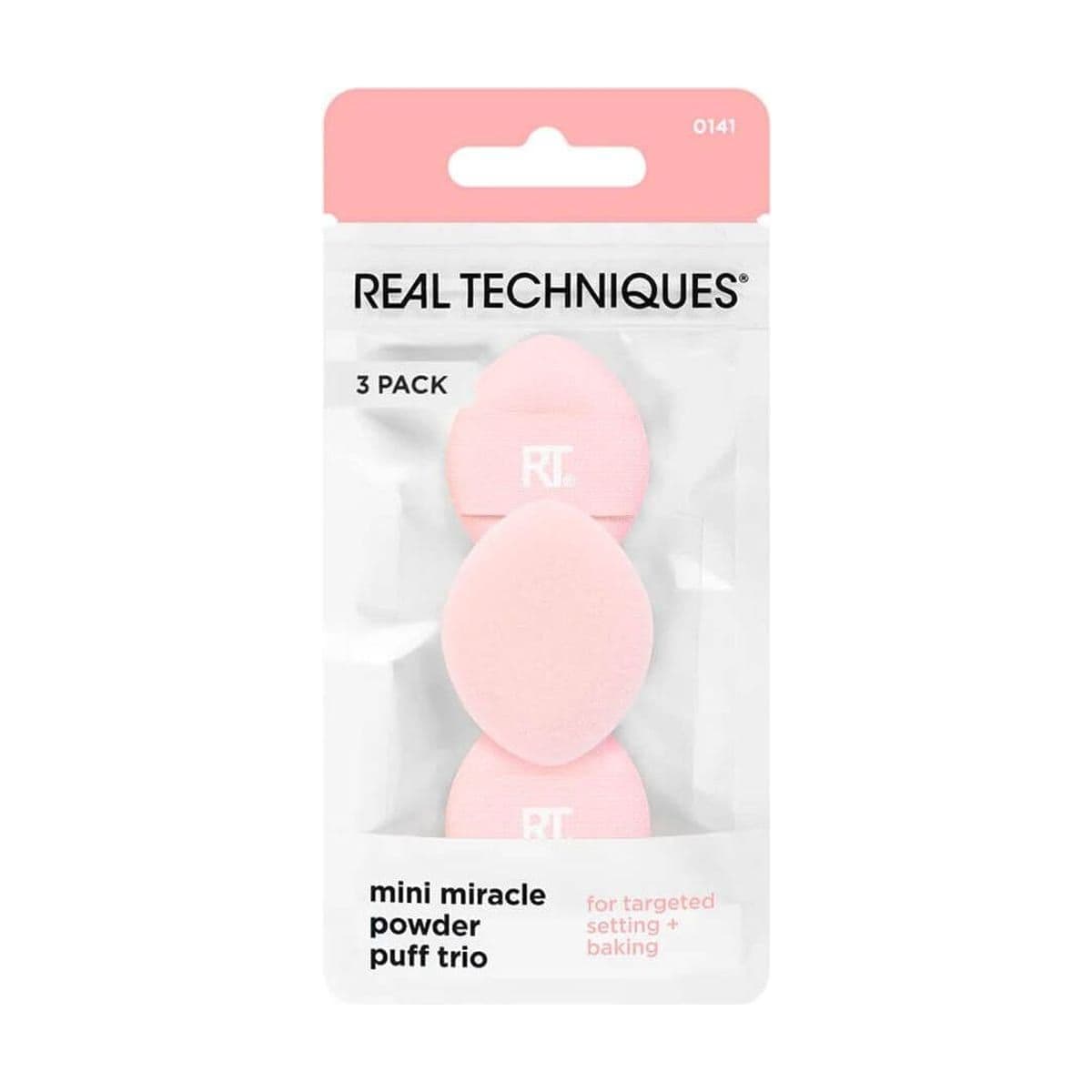 Embalagem de Kit com 3 Esponjas Mini para Pó Real Techniques