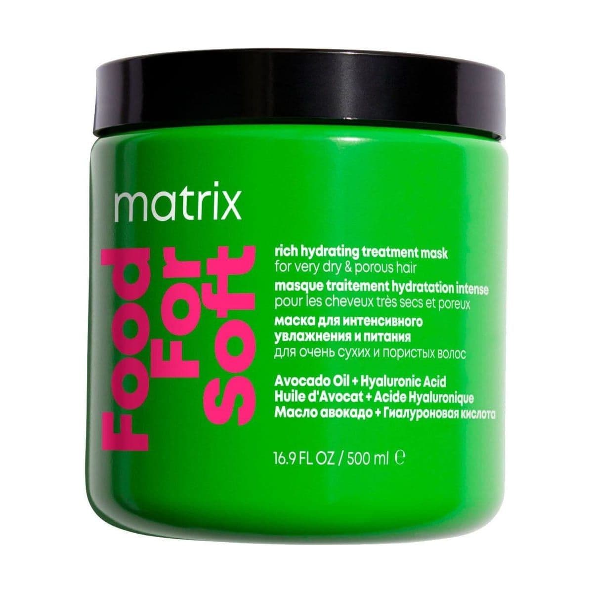 Embalagem de Máscara Capilar Hidratante Matrix Food For Soft Ácido Hialurônico + Óleo de Abacate