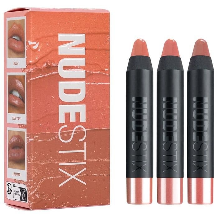 Embalagem de Kit para Lábios e Bochechas Nudestix Mini Nude Natural Lips