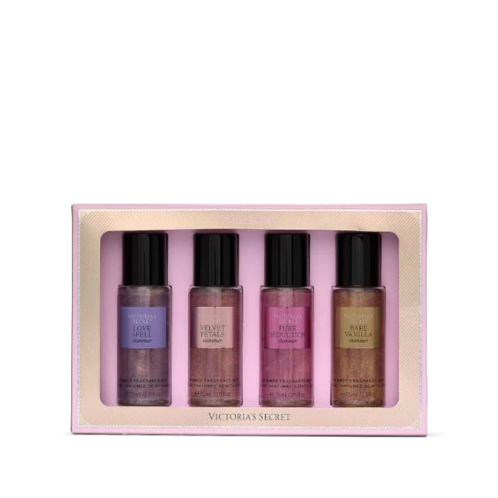 Embalagem de Kit Victoria's Secret Body Splash Shimmer Travel Size 75ml cada