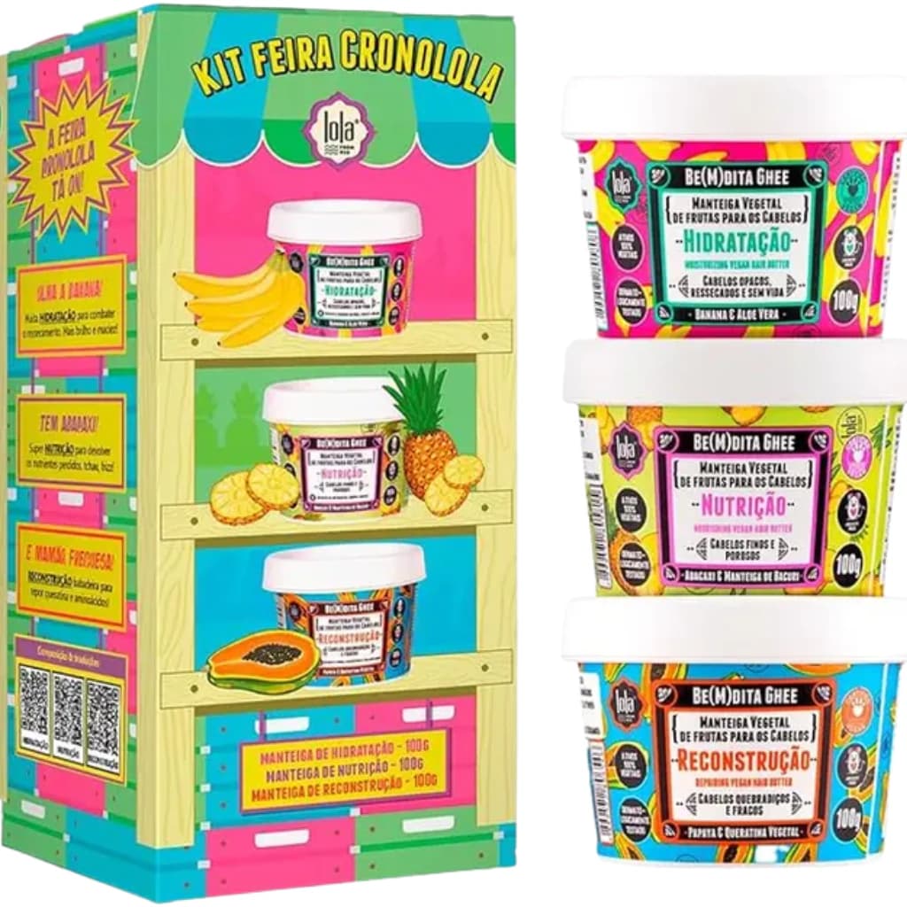 Embalagem de Kit Feira Cronolola Lola Manteigas Be(m)dita Ghee 3x100g