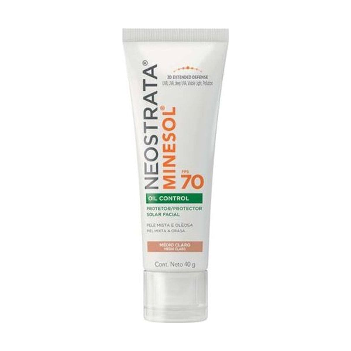 Embalagem de Protetor Solar Facial Neostrata Minesol Oil Control FPS 70