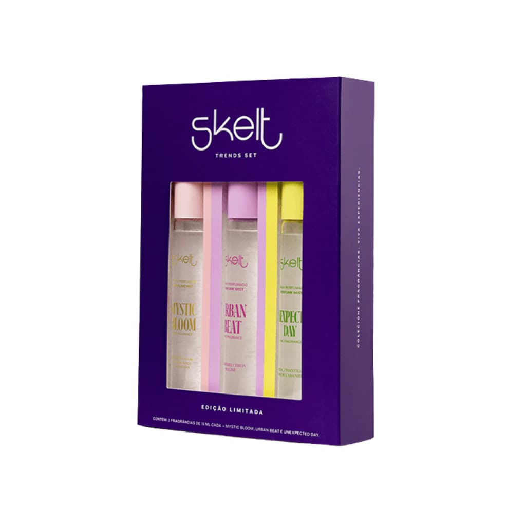 Embalagem de Kit Miniaturas Trends Set Body Splash Skelt