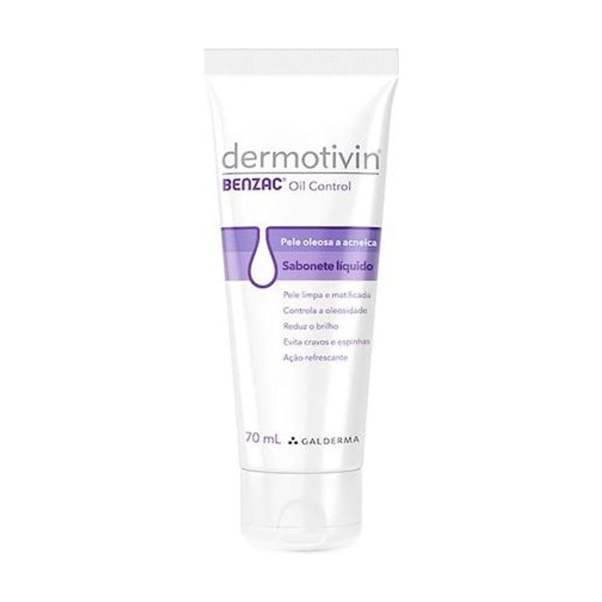 Embalagem de Sabonete Líquido Facial para Pele Oleosa a Acneica Dermotivin Benzac Oil Control